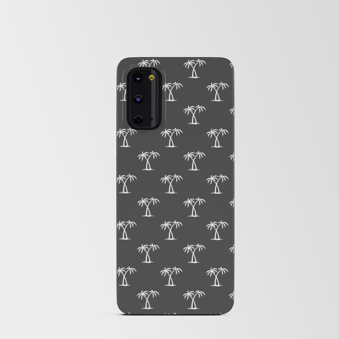 Dark Grey And White Palm Trees Pattern Android Card Case