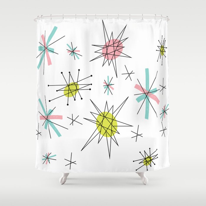 Atomic print Shower Curtain