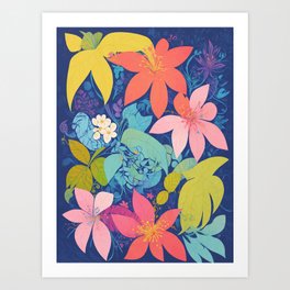 Colorful floral Art Print