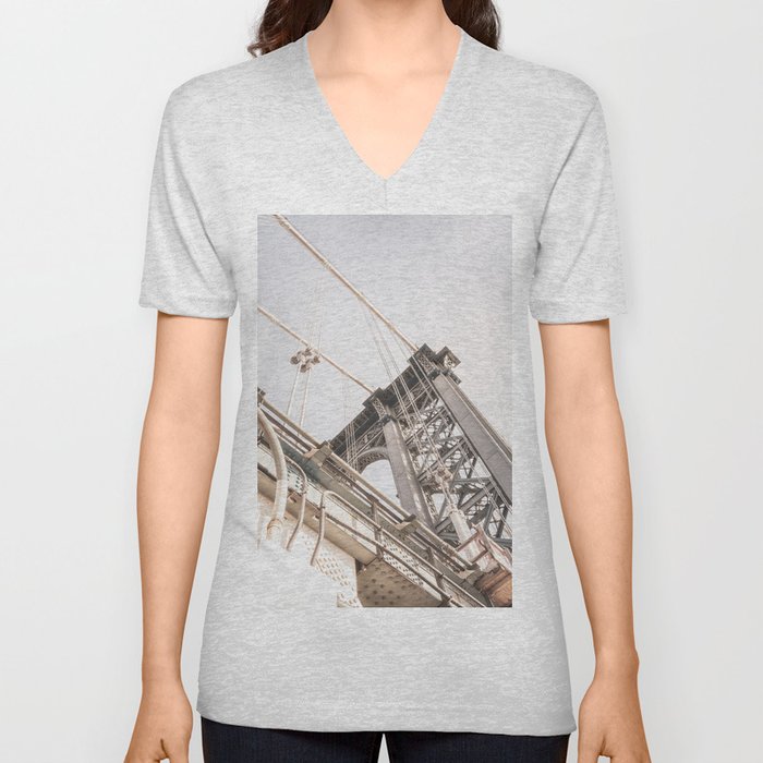 Manhattan Bridge V Neck T Shirt