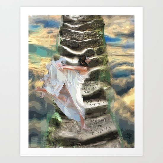 She's buying a stairway to heaven Art Print