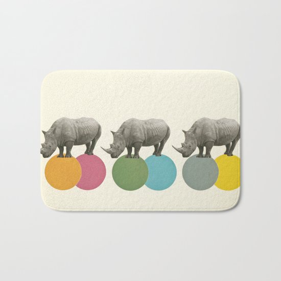 Rambling Rhinos Bath Mat