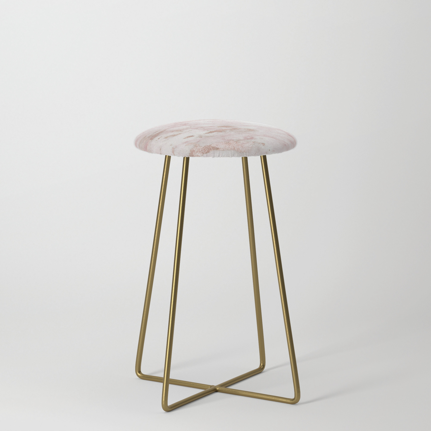 Pink Marble Rose Gold Accents Counter Stool By Marbleco Society6