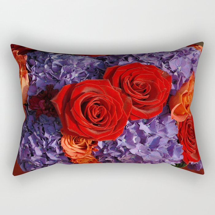 Roses & Hydrangea Rectangular Pillow