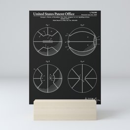 Basketball Patent - Black Mini Art Print