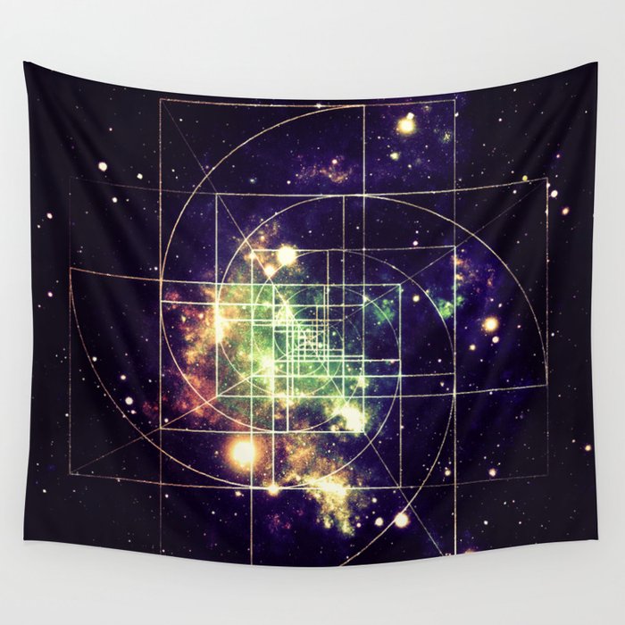 Galaxy Sacred Geometry: Golden mean Wall Tapestry
