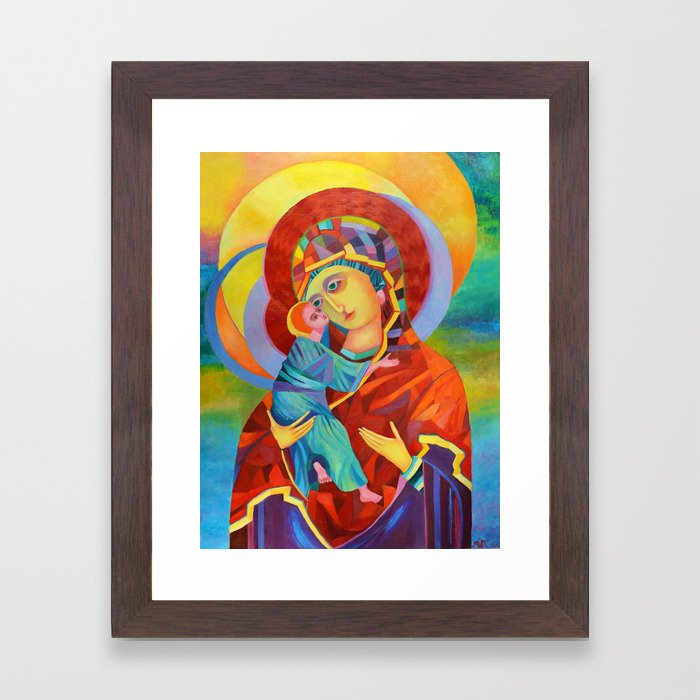 Virgin Mary Painting Madonna And Child Jesus Icon Modern Catholic