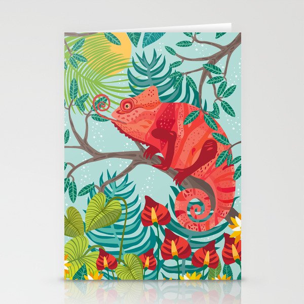 The Red Chameleon  Stationery Cards