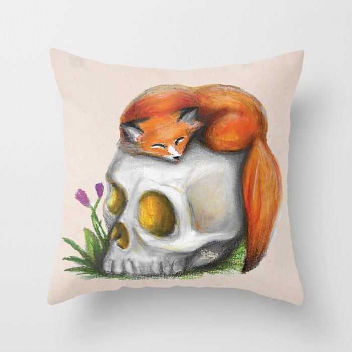 Resting Fox Throw Pillow