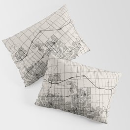 Black and White Canada, Oshawa Map - Minimalist Pillow Sham