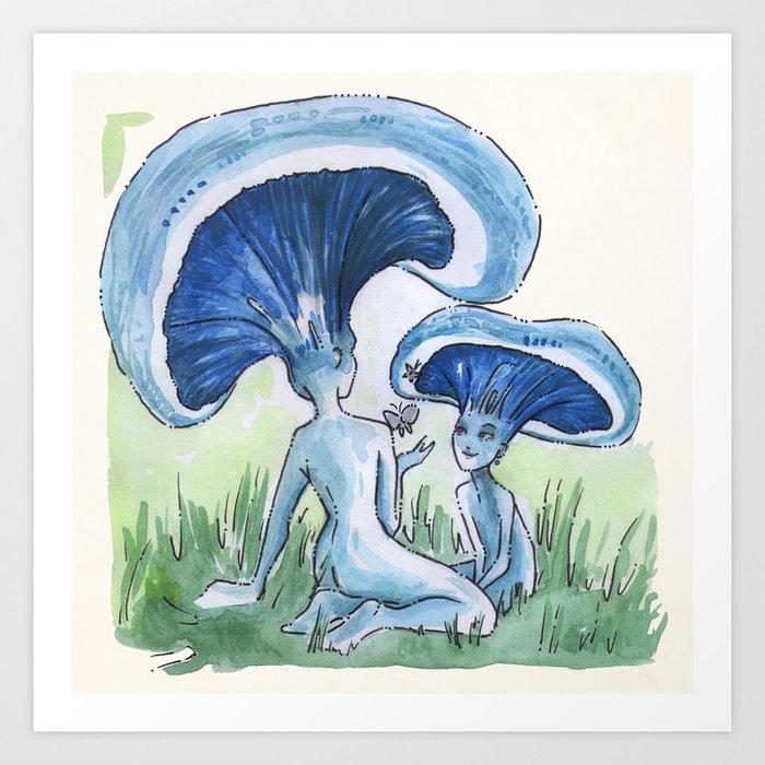 Empire of Mushrooms: Lactarius indigo Art Print