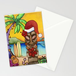Hawaiian Christmas Card Hawaii Tropical Tiki  Stationery Card