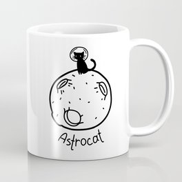 Black astrocat on the moon Coffee Mug