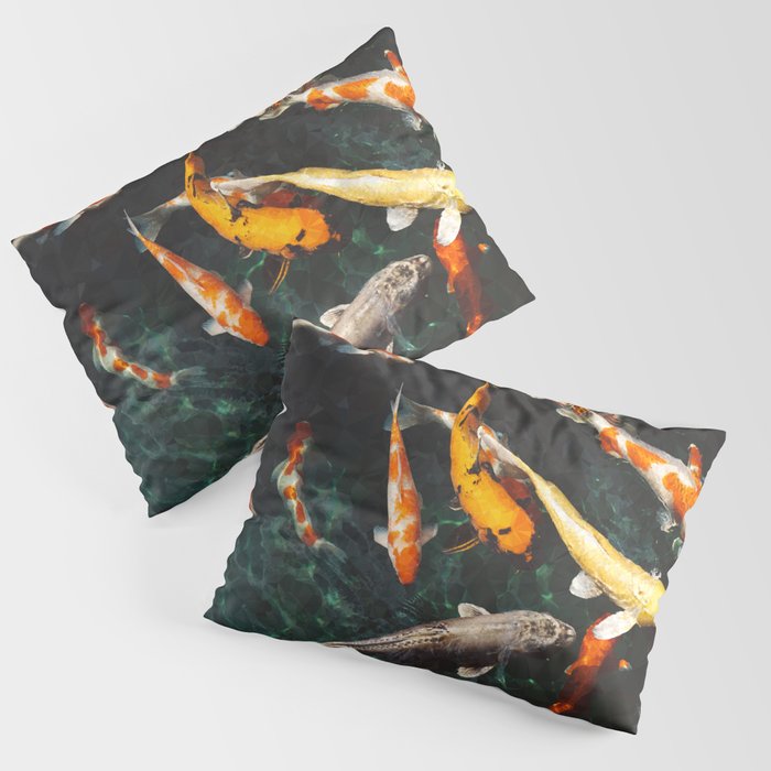 Geometric Koi Fishes Pillow Sham