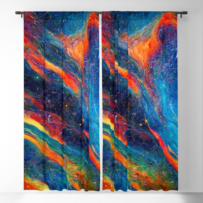 Multi-Colored Galactic Marble Blackout Curtain