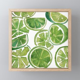 Juicy Limes - watercolor Framed Mini Art Print
