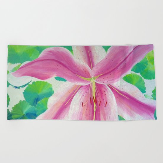Jane's Lily Beach Towel