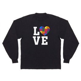 Autism Puzzle Heart Love Long Sleeve T-shirt