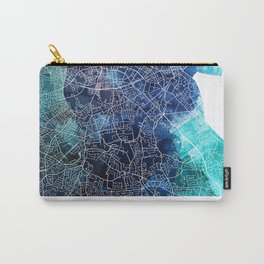 Dublin Ireland Map Navy Blue Turquoise Watercolor Carry-All Pouch