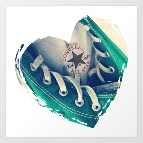 Converse Love in White Art Print