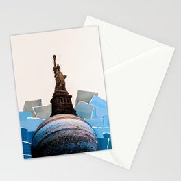Blue Liberty Collage Stationery Cards