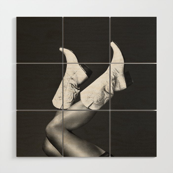 These Boots - Noir / Black & White Wood Wall Art