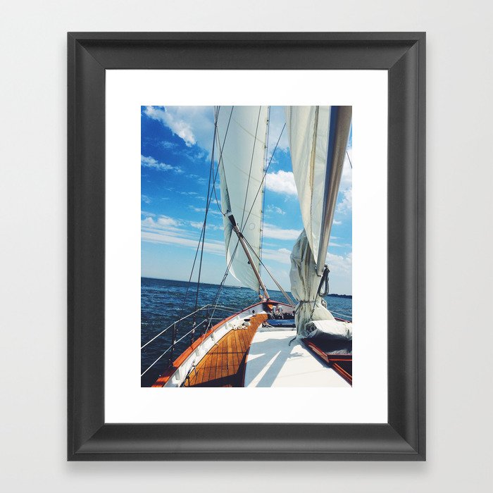 Sweet Sailing - Sailboat on the Chesapeake Bay in Annapolis, Maryland Framed Art Print