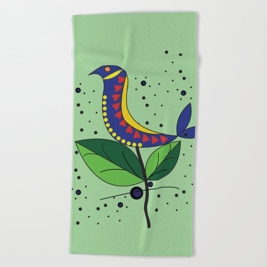 color bird Beach Towel