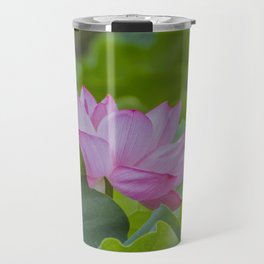 Japanese Waterlily In A Pond In Pink Travel Mug