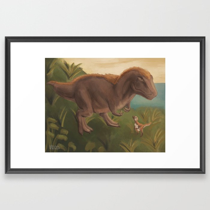 Tyrannosaurus Rex Mother & Baby Framed Art Print