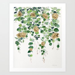 Eucalyptus and Pine Cone Garland  Art Print