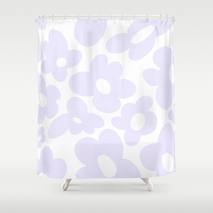 retro flowers / lilac Shower Curtain