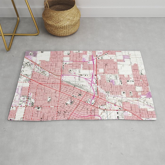 Vintage Map Of Las Vegas Nevada 1967 3 Rug By Bravuraa
