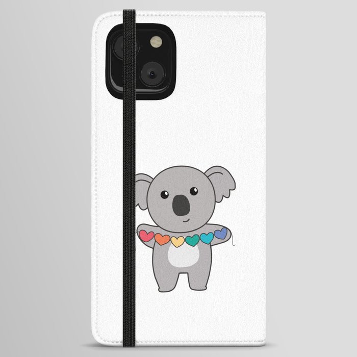 Rainbow Flag Gay Pride Lgbtq Hearts Koala iPhone Wallet Case