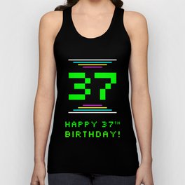[ Thumbnail: 37th Birthday - Nerdy Geeky Pixelated 8-Bit Computing Graphics Inspired Look Tank Top ]