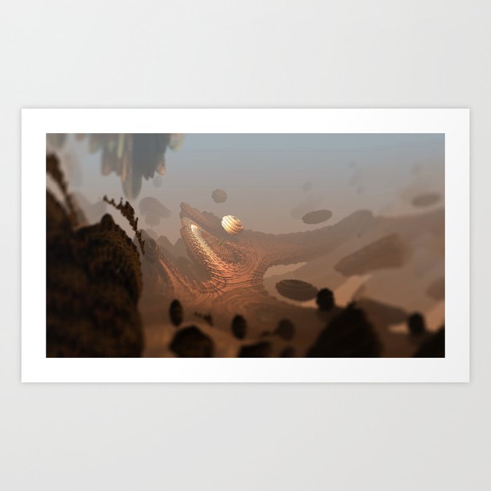 Alien Fractal Spaceship Interior Illustration Art Print By Christianmullerart