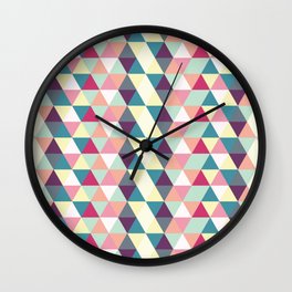 Colorful Triangle and diamond pattern Bright summer time Wall Clock