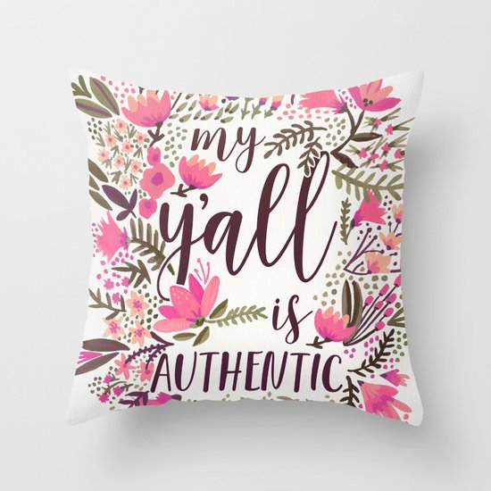 My Y'all is Authentic – Vintage Palette Throw Pillow