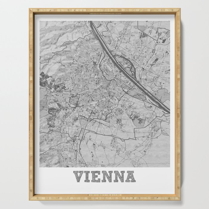 Vienna city map sketch Serving Tray