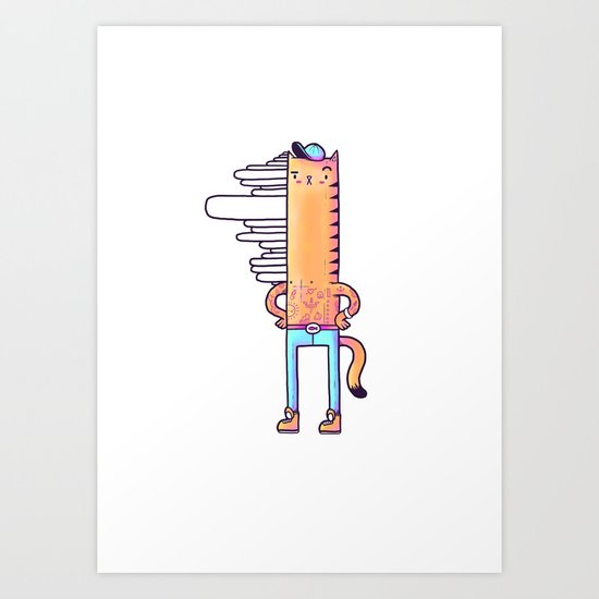 Man cat Art Print