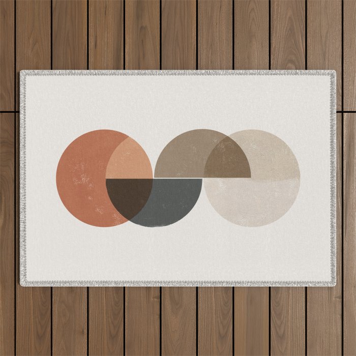 Geometric Circles Abstract 1 Outdoor Rug