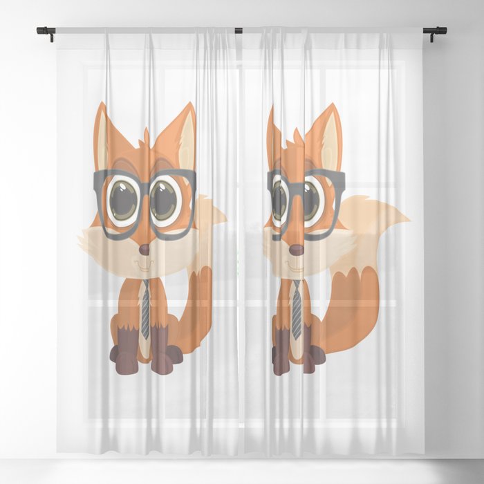 Fox Nerd Sheer Curtain
