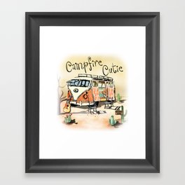 Campfire Cutie Vintage Camping Framed Art Print