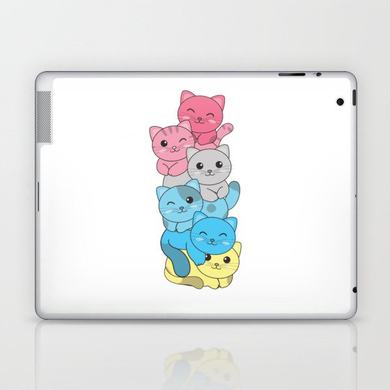 Genderflux Flag Pride Lgbtq Cute Cat Pile Laptop & iPad Skin