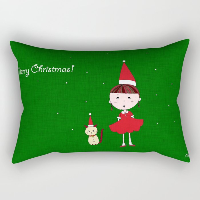 Christmas Girl Rectangular Pillow