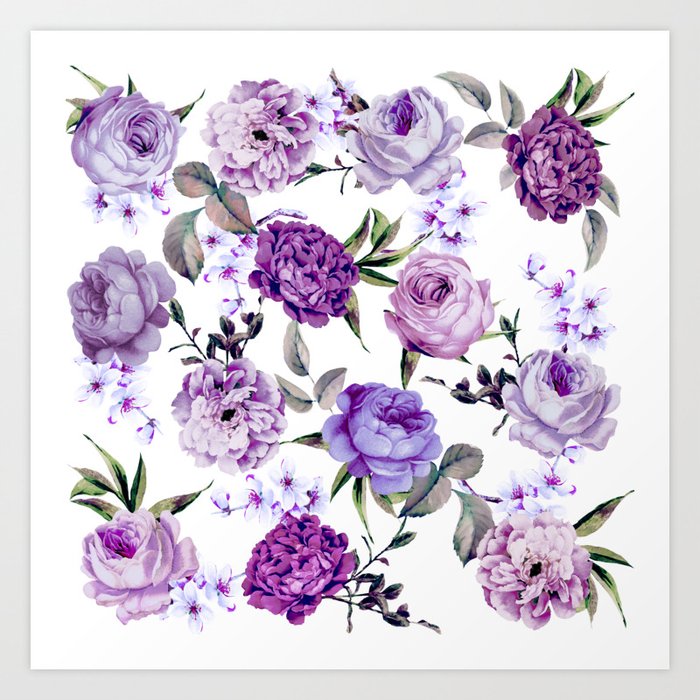 Pictures Of Flowers To Print Elegant Girly Violet Lilac Purple Flowers Art Print By Blackstrawberry Society6 elegant girly violet lilac purple flowers art print by blackstrawberry