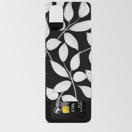 Floral Leaves in Black and White Android Card Case
