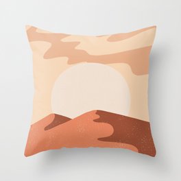 Vintage Abstract Desert Sunset Throw Pillow
