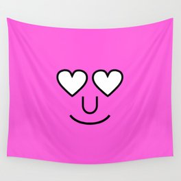 type face: love pink Wall Tapestry