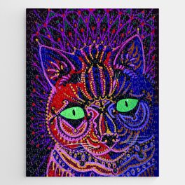Cat By Louis Wain | Vintage Psychedelic Cat By Louis Wain | Cat Jigsaw Puzzle